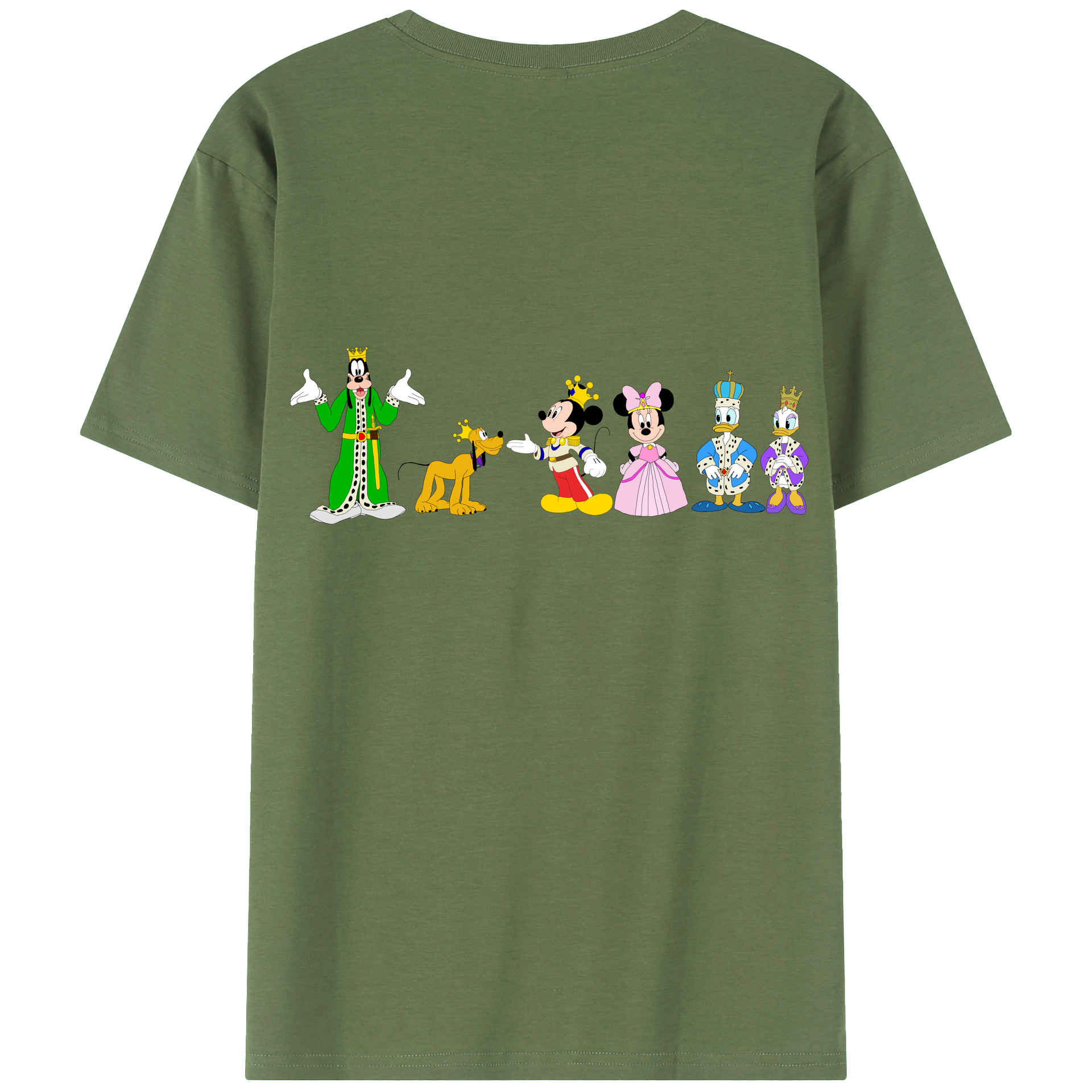 ミッキーマウス Mickey Mouse 綿100％ メンズ半袖Tシャツ（バックプリント） 通気性